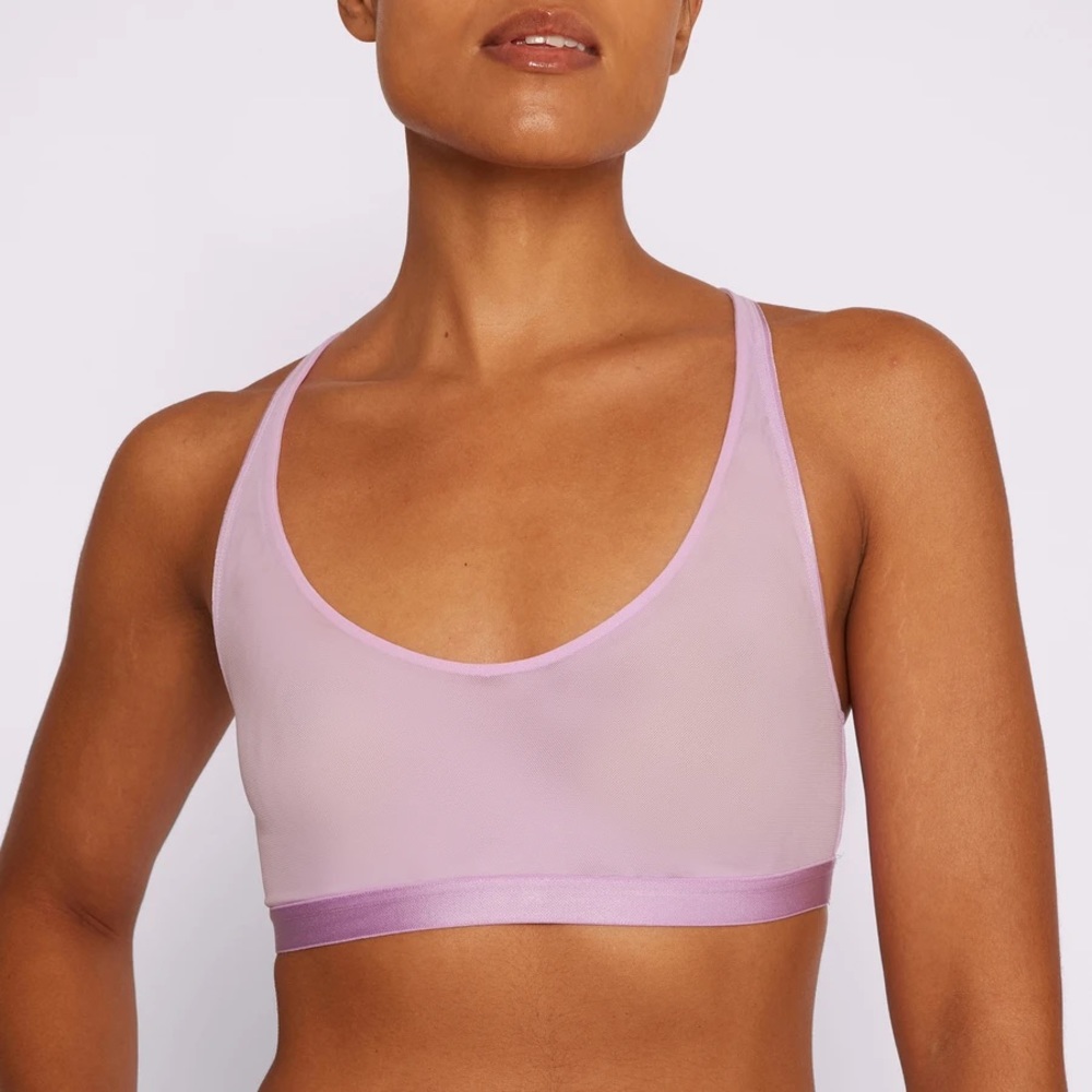 Parade Silky Mesh Scoop Bralette in Gumdrop